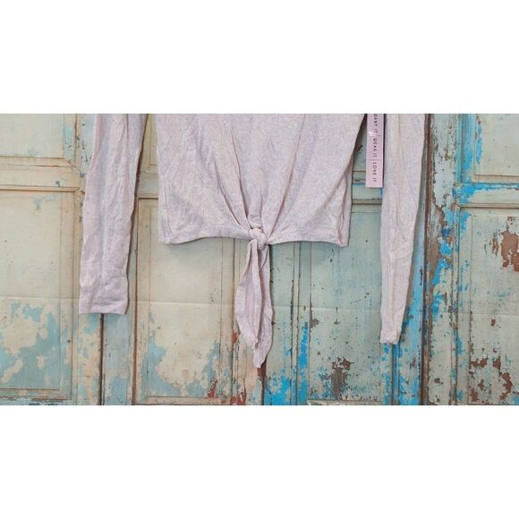 Crave Fame Womens Sz XS Dust Pink Long Sleeve Knotted Front Pullover Blouse Top - Picture 5 of 10